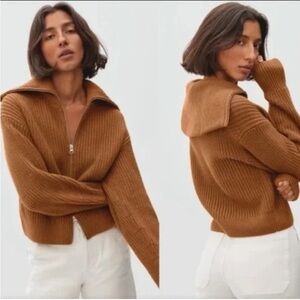 Everlane Brown Cowl Neck Sweater